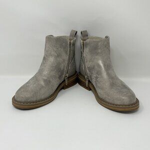 USED - Nordstrom Toddler Girl's Silver Zip-Up Boots Size 11M